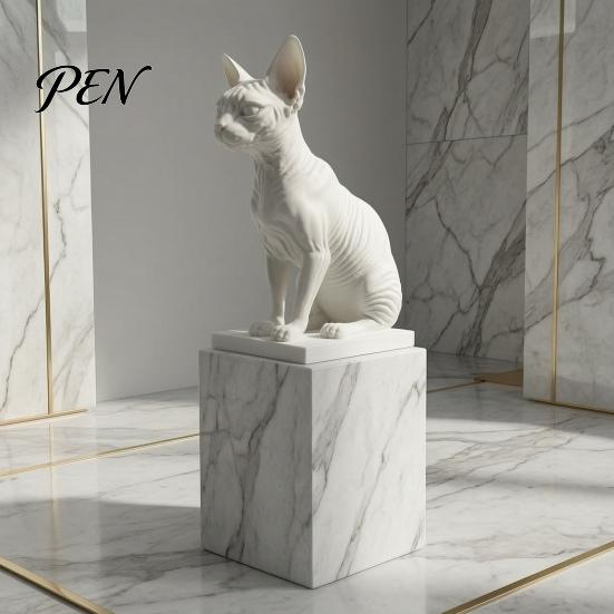 Fine Texture Cat Decor Simulated Hairless Car Model, Realistic Sphynx Figurine Collection, Office Desk Accessory Science Educational Prop, Desktop