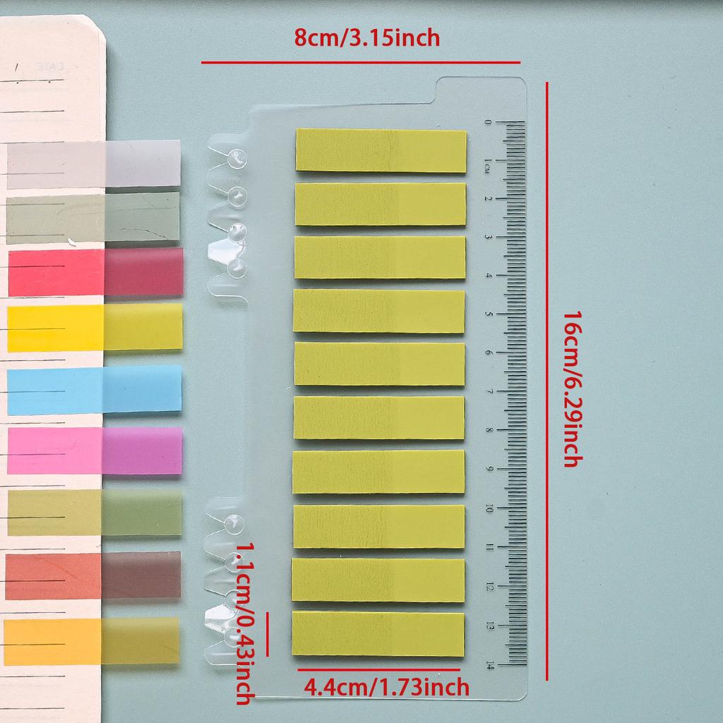 200-3200Sheets Waterproof Sticky Notes, Monochromatic, Plastic Memo Pad with Ruler for School, Office, Student Stationery