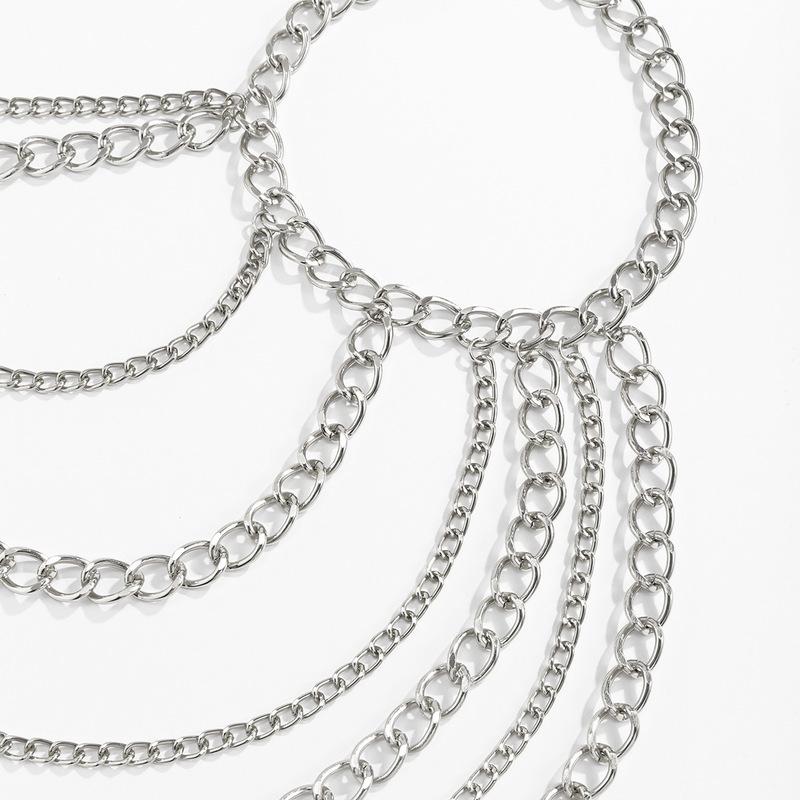 Punk Creative Statement Alumínio Corrente Sexy Body Roupas Moda Gótico Geométrico Borla Corpo Jóias Mulheres Lariat Presentes