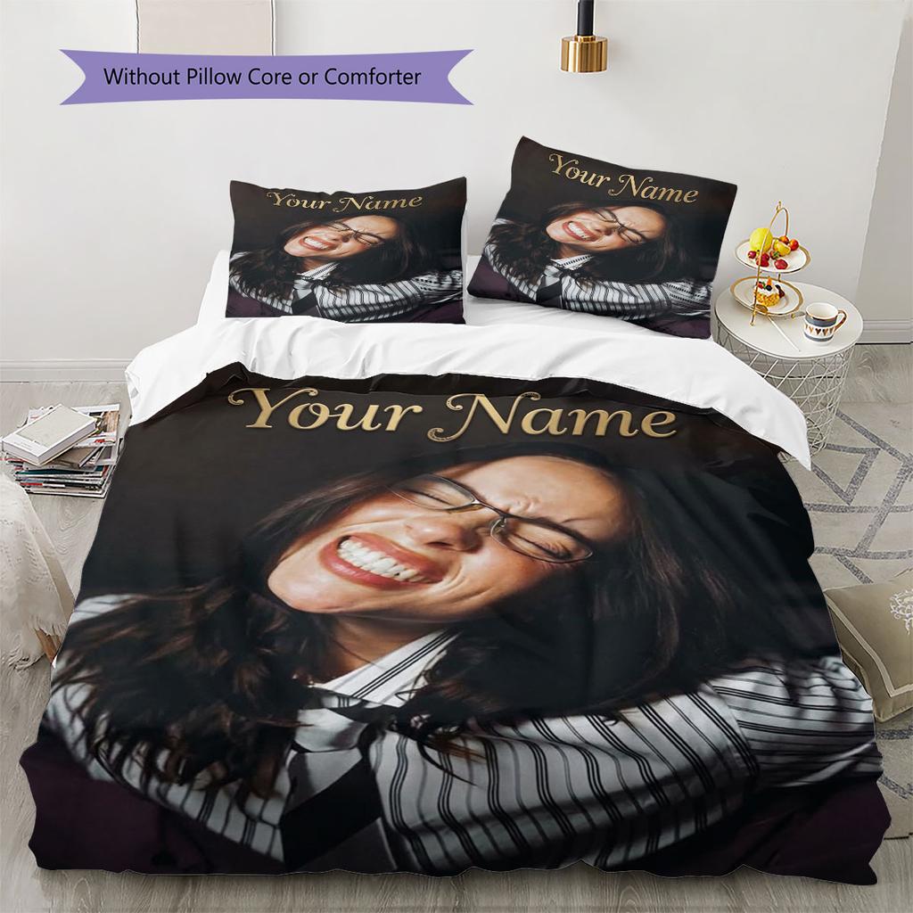 Billie Eilish Custom Name Pattern Bedding,Quilt Set Quilt Cover Pillowcase Home Birthday Gift(1 * Duvet Cover + 2 * Pillowcase, Without Core)