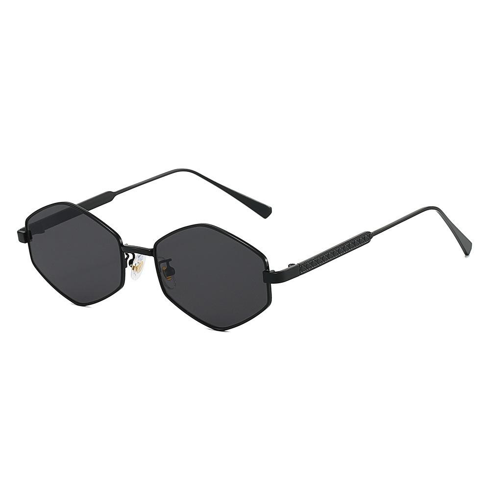 New fashionable metal rhombus large frame sunglasses ins European and American personalized outdoor driving UV protection sunglasses tide