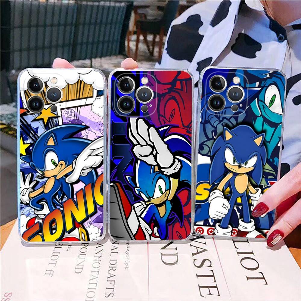 S-SonicS Anime Handyhülle Für IPhone 17 16 15 Plus 14 13 Mini 12 11 Pro Max Weiche Hülle