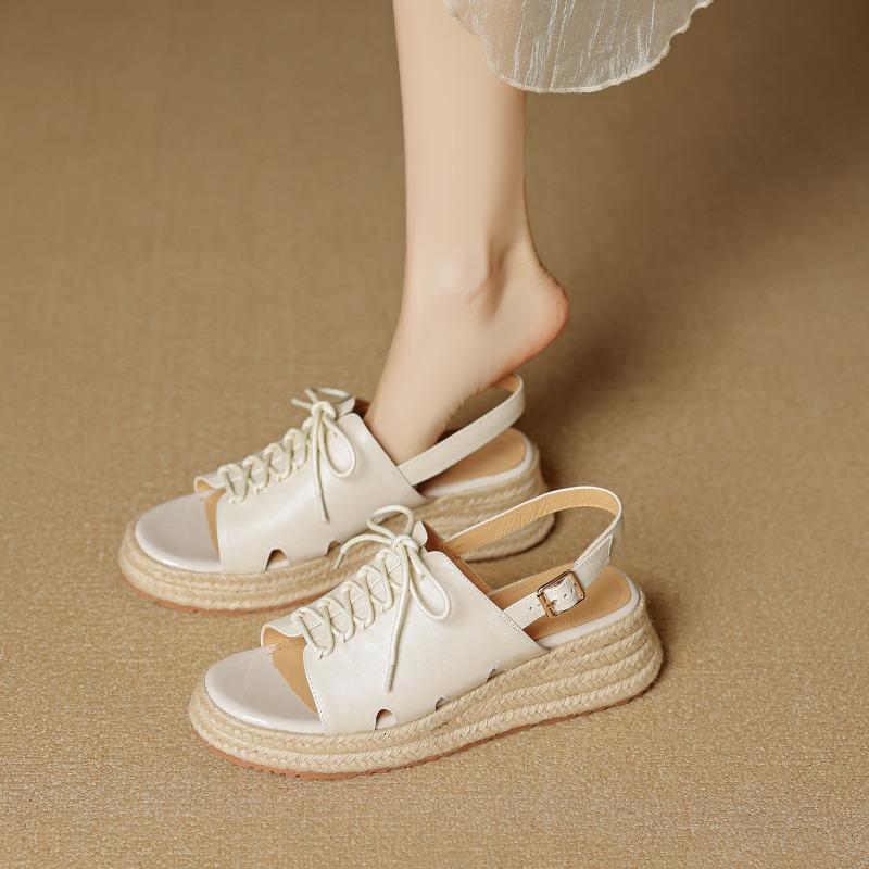 Sandals with Wedge Heels New Summer Outerwear Thick-soled Shoes