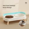 Double Pet Food Water Bowls Non-Slip Cat Bowl Stainless Steel Raised Cat Food Bowls with Stand Anti-splash Dog Bowl Pet Supplies