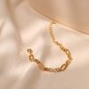 Minimalist Ins Style Hollow Chain 18k Gold Plated Adjustable Women Bracelet