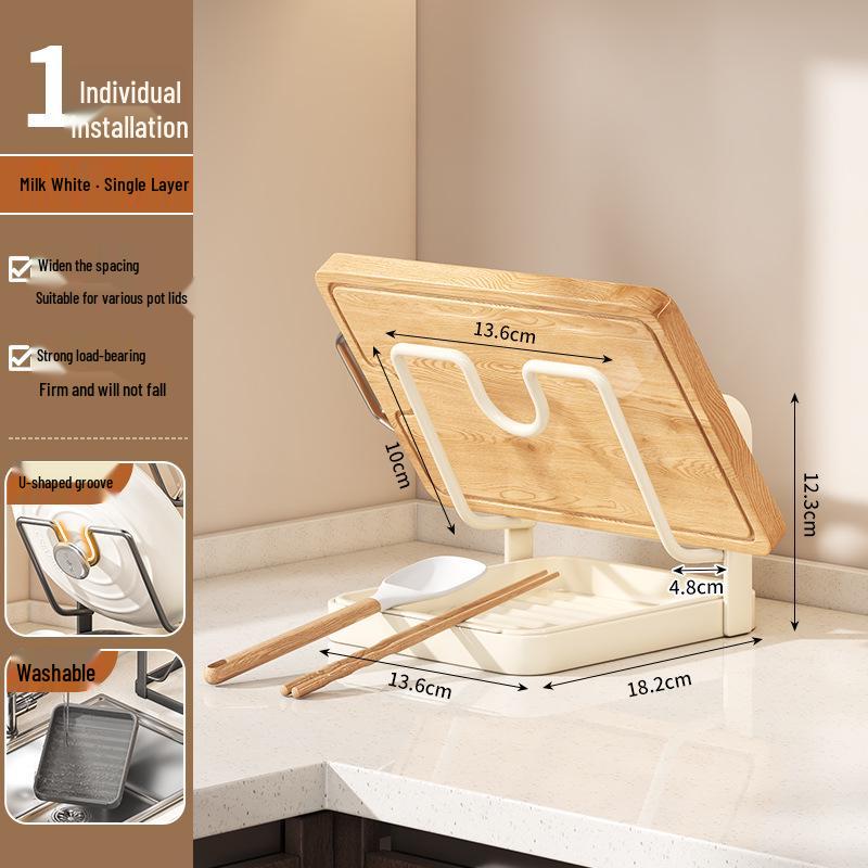 Multifunctional Kitchen Countertop Pot Lid and Cutting Board Rack