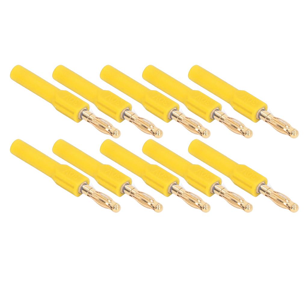 10Pcs Banana Plug 4.0mm Male To 2mm Female Connector 30V AC 60V DC 32A for Testing Yellow