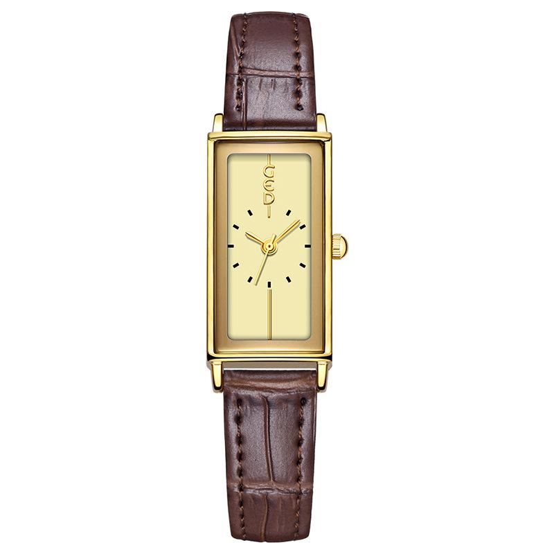 GEDI Vintage Luxury Rectangular Stainless Steel Strap Watch for Women - Minimalist Retro Stylish Quartz Wristwatch