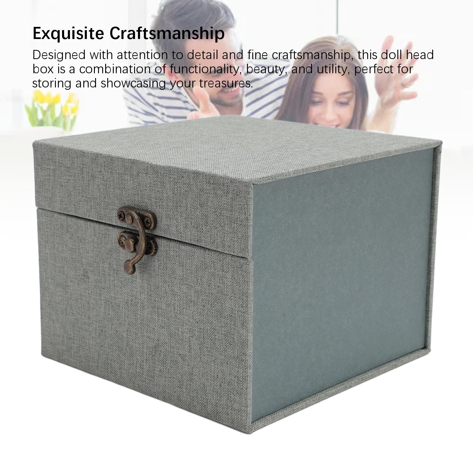 

Кейс для хранения головы шарнирной куклы, защитная транспортировочная коробка из льняной ткани для головы куклы масштаба 1/3 разноцветный