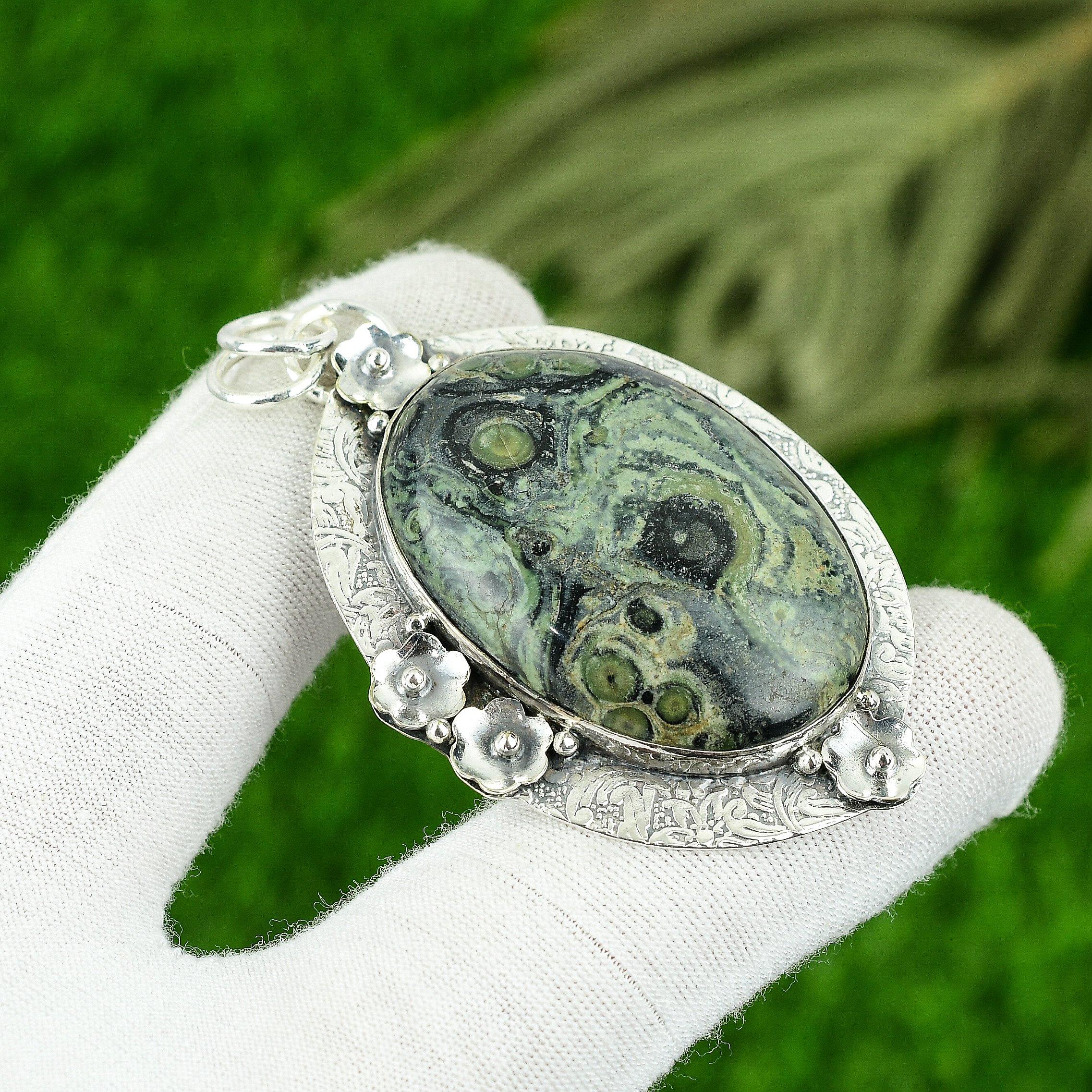 

Подарок для женщин Подвеска Серебро 925 пробы Натуральный камень Камбаба Яшма