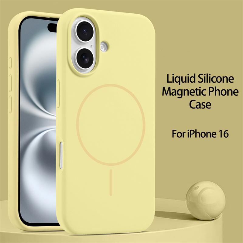 

Liquid Silicone For Magsafe Case For iPhone 16 Plus 15 14 13 12 Pro Max Magnetic Wireless Charging Soft Cover For iPhone 12 Pro