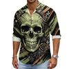 Men's Halloween Long Sleeve Button Down Shirt with Collar Casual for Holiday Parties