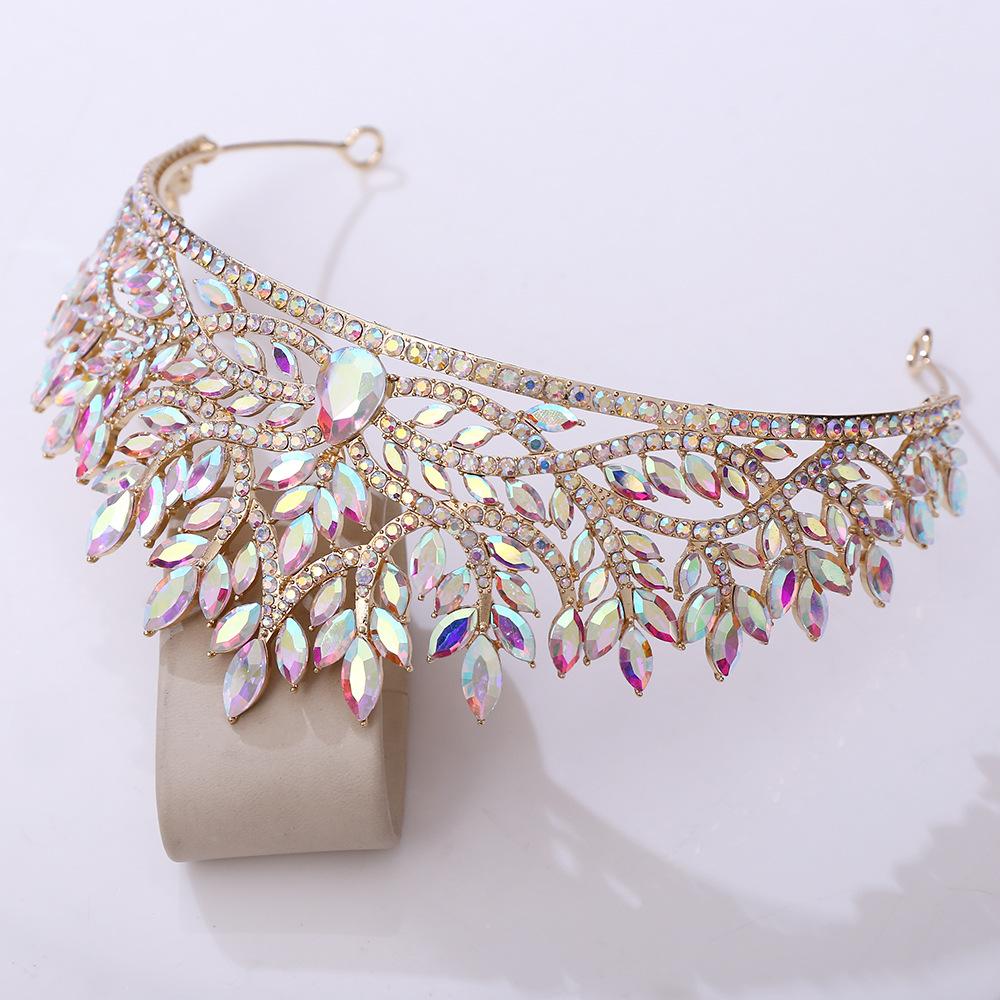 Baroque Crystal Crown for Women Tiaras Bride Wedding Dress Crown Hair Jewelry Princess Queen Party Birthday Headdress Bridal