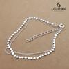 Genuine 925 Silver Flat Ball Chain Two-row Silver Bracelet