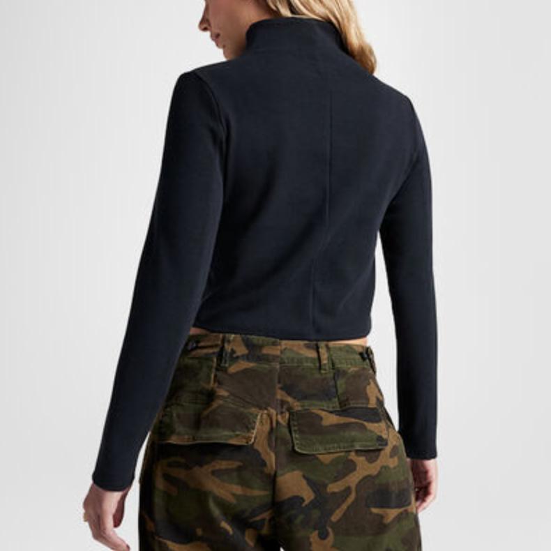 New Converse Half Zip Mock Neck Long Sleeve Top 10027392-A02