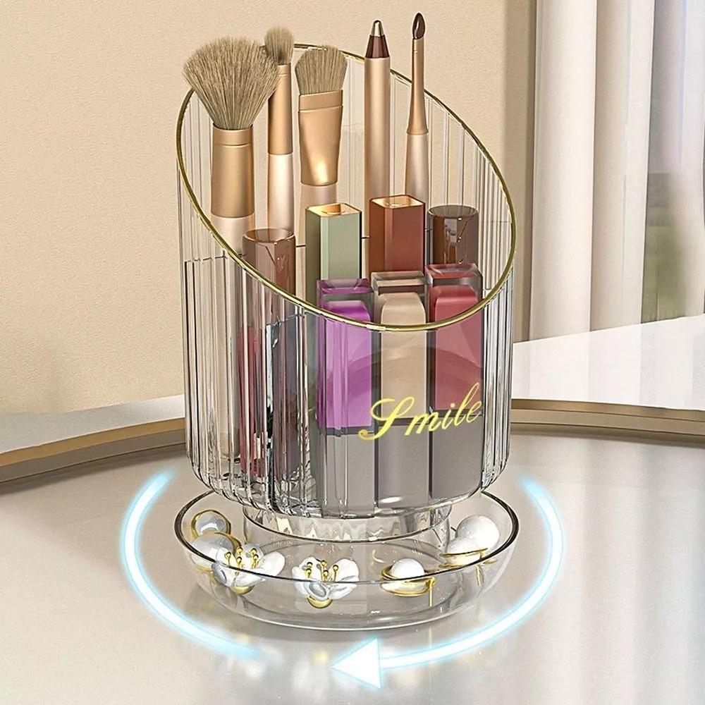 

PET Makeup Brush Bucket Clear Pen Holder New Makeup Brush Holder Classroom Green-style B