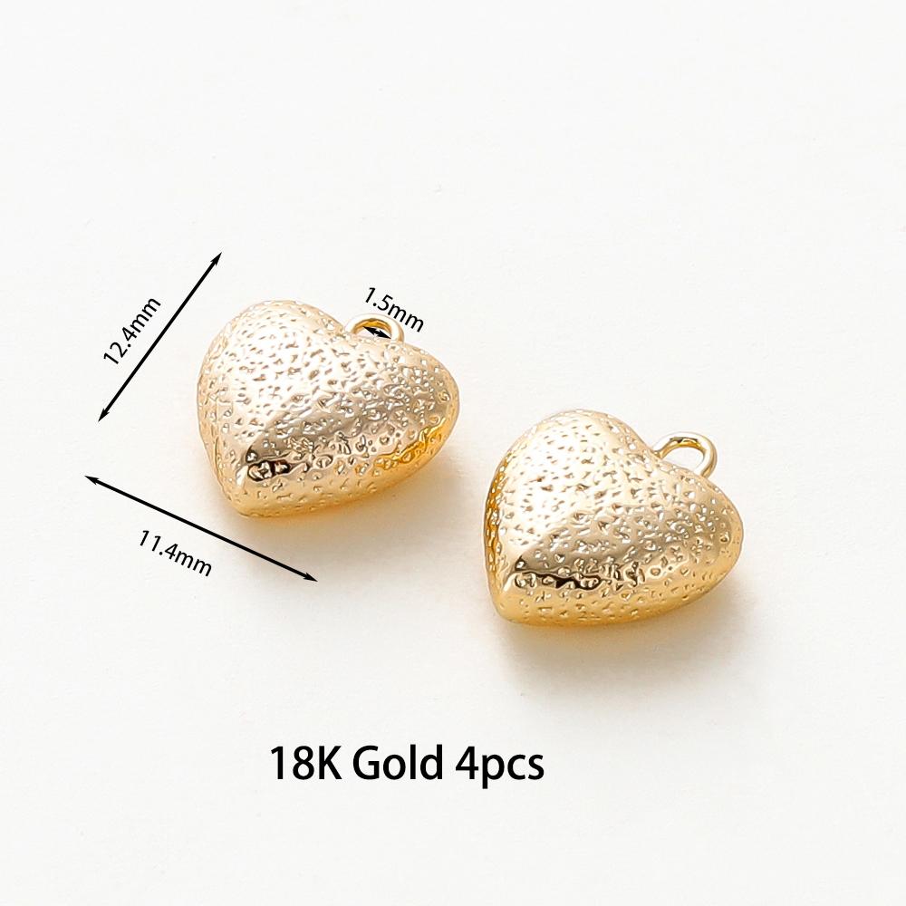 4Pcslot 14K 18K Gold Plated Heart Charm With Jump Ring Necklace Making Supplies Solid Love Pendant For Diy Jewelry Accessories