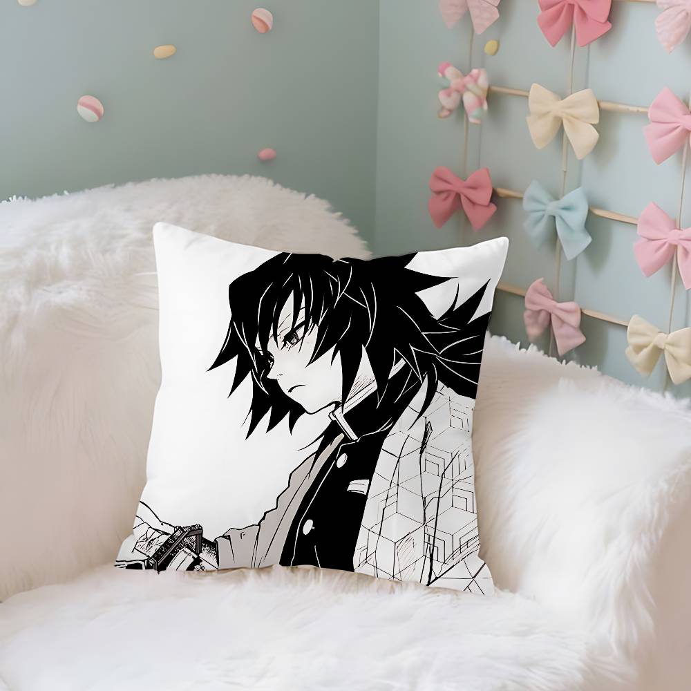 TTomiokas Giyuus Case Plush Fabric Soft Pillowcase Double Sided Print Cushion Cover Household Gifts