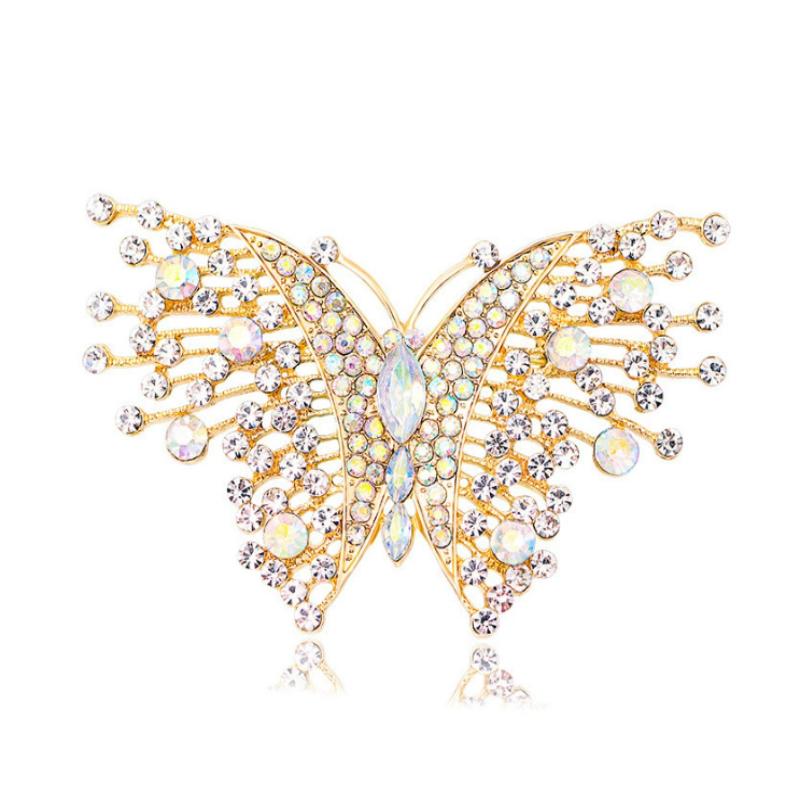 Vintage Delicate Shiny  Colorful Butterfly Brooch Elegant  Insect Pins Women'S Clothing Decoration Jewelry Gifts