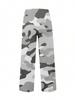 Damen Europäische & Amerikanische Camouflage Weitbeinige, Gerade Sportliche Freizeit-Hose