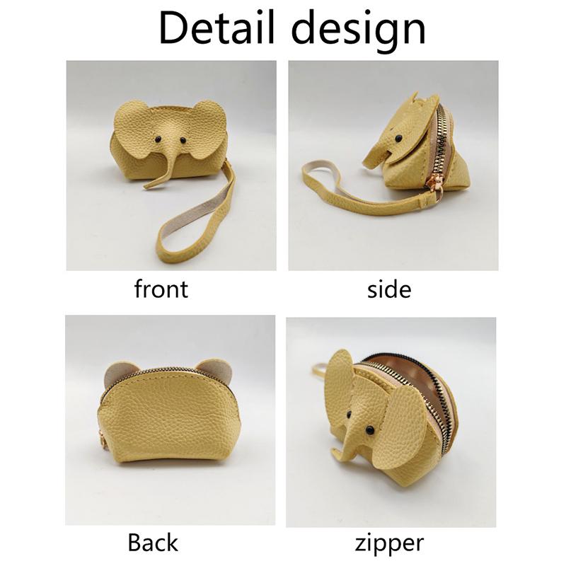 Pu Leather Elephant Money Bag Women Coin Purse With Key Ring Multifunctional Zipper Storage Bags Key Case