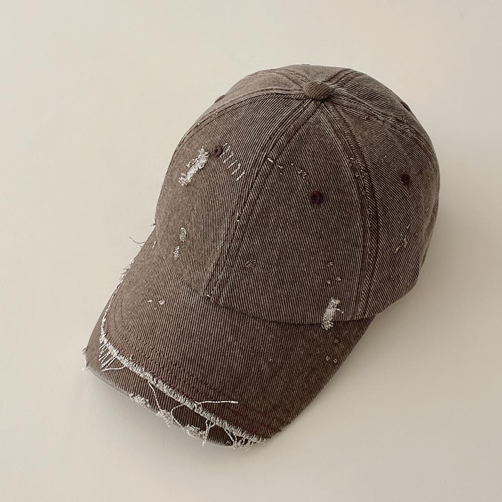 Fashion Hat New American Ripped Baseball Cap Children Washable Light Board Versatile Shade Cap Men