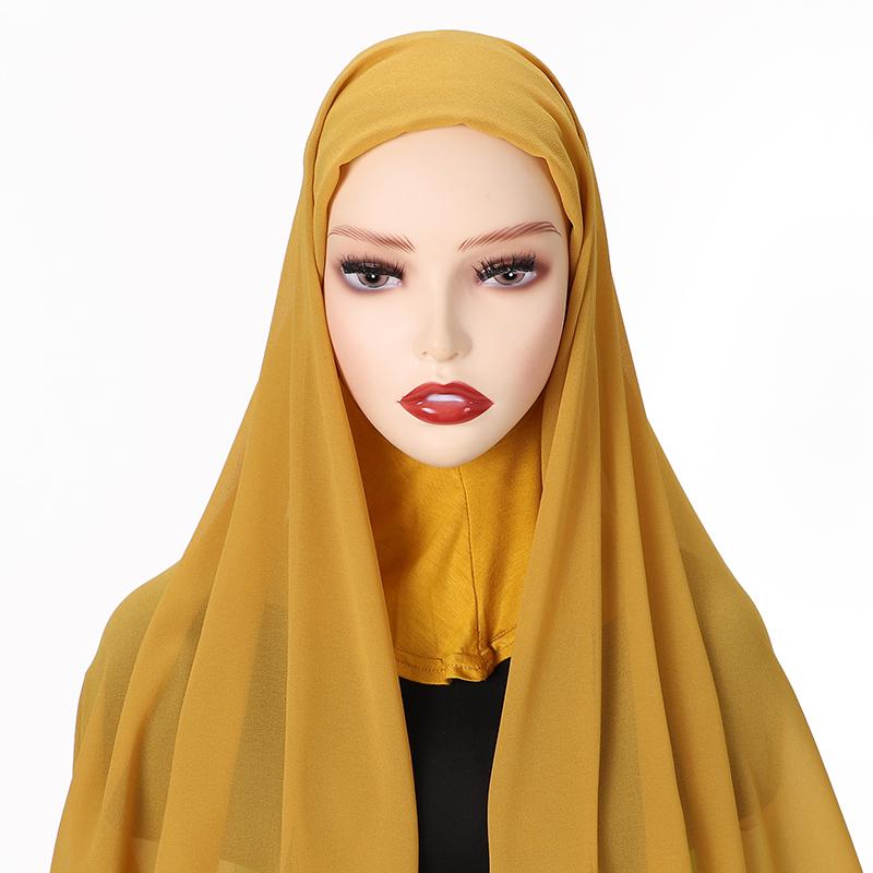 Full Cover Inner Muslim Chiffon Hijab Instant Scarf Islamic Cap Head Wear Caps Underscarf Bone Bonnet Headcover