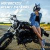 2Pcs Motorcycle Helmet Cat Ears, Cute Accessories for Snowboarding, Skiing and Biking Blue