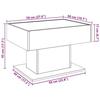 VidaXL Coffee Table with LED Black 70x50x45 Cm Engineered Wood, Side Table, Living Room Table, Side Table, End of 847533