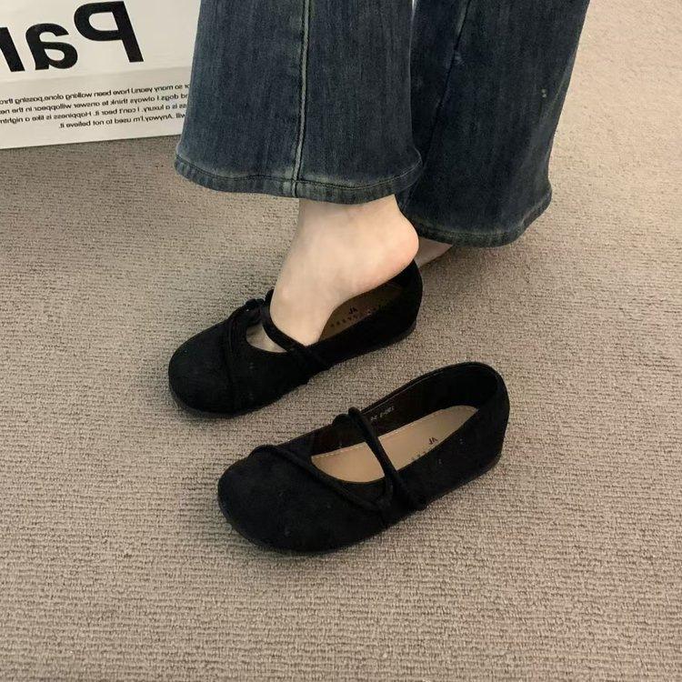 

Shoes women s summer new one-pedal shallow single shoes flat Mary Jane 35 чорний