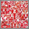 50 Pcs Lobster Animal Stickers: Creative Decoration for Skateboards, Luggage, Laptops, Cars & Motorcycles
