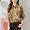 Drawstring Lapel Shirt Women's Autumn New Fashion Versatile Casual Foreign Style Shirt Jacket