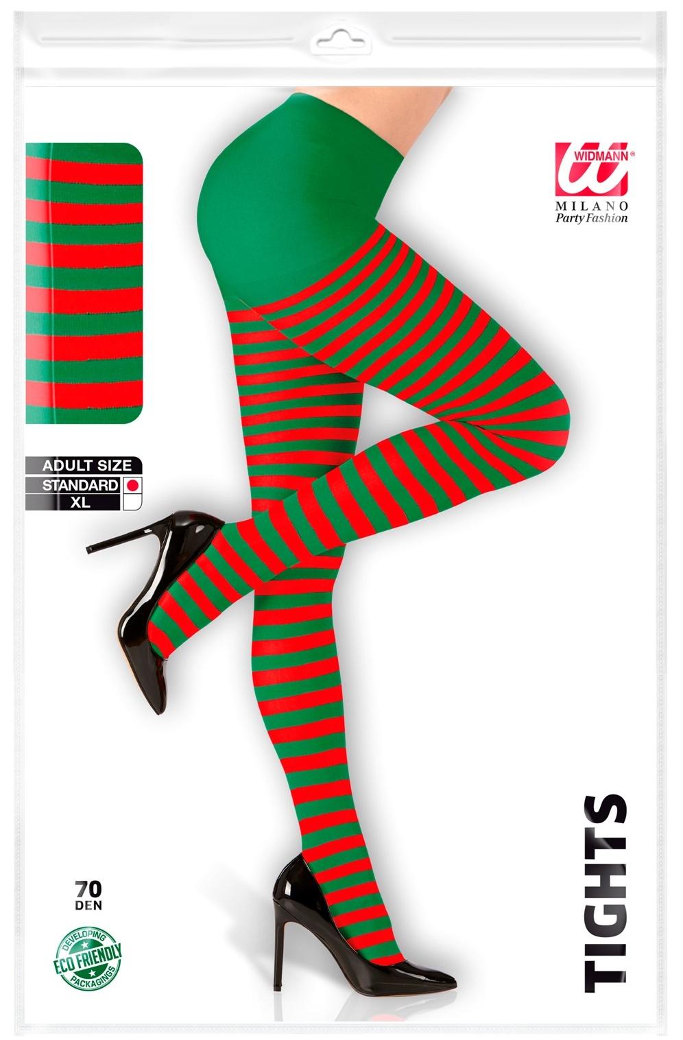 Collants Elfa Lutins Verts À Rayures Rouges Uni green
