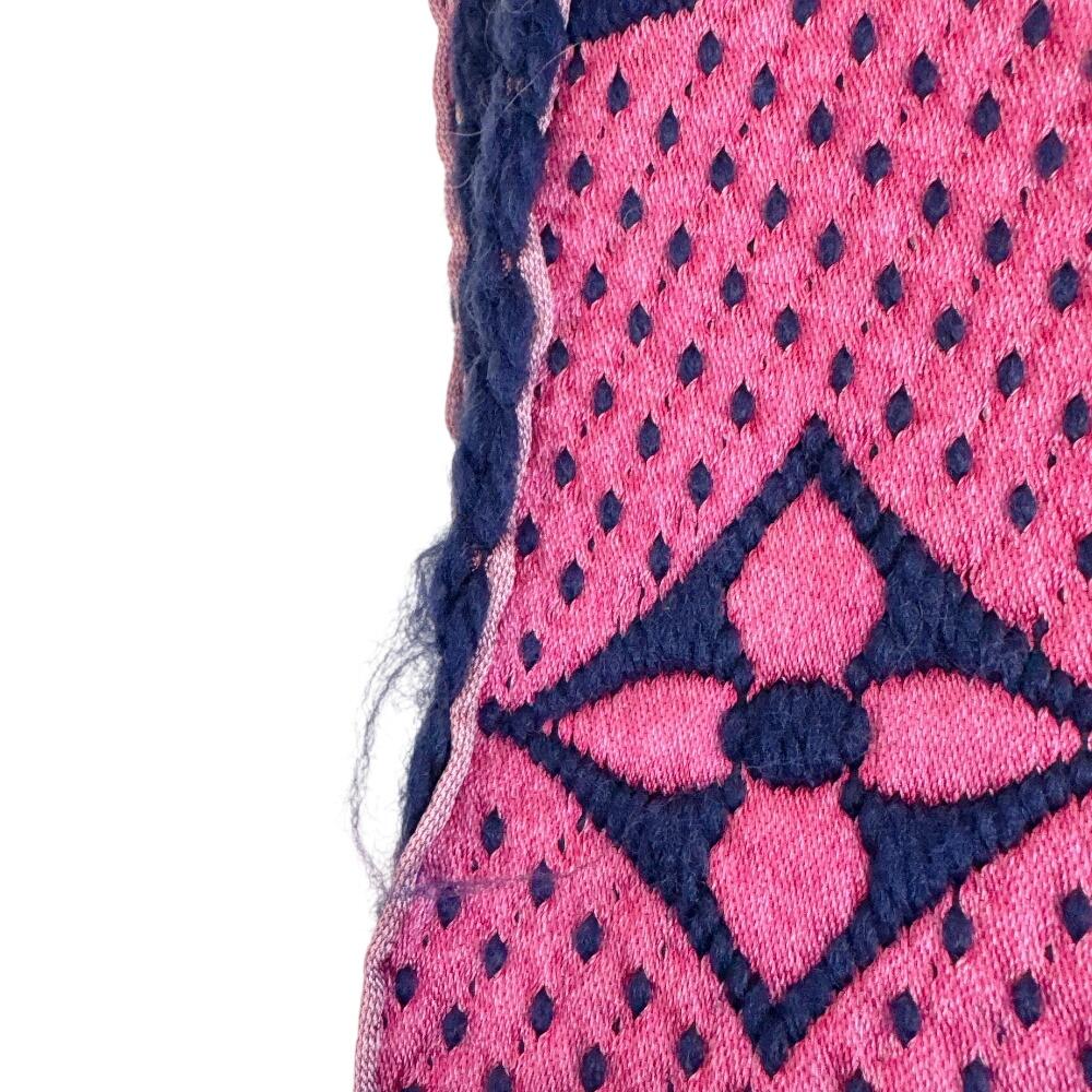 LOUIS VUITTON M70899 Rainbow Monogram wool Escalp Logo Mania Scarf Navy wool Used