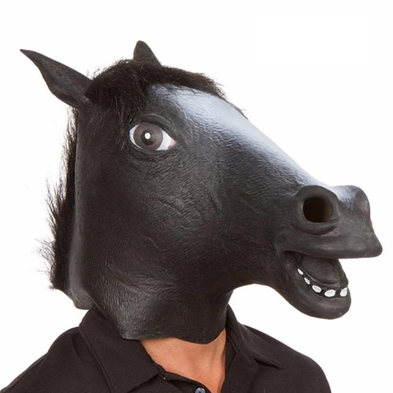 Maska koňské hlavy Cosplay Kostýmová párty Zábavná Halloweenská maska koňské hlavy Pokrývka hlavy