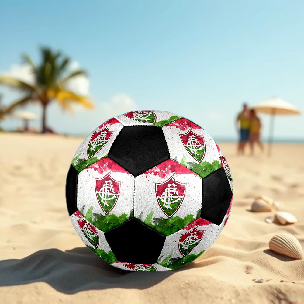 SIZE 5 Fluminense FC Soccer Ball Colorful All Ages Machine Stitched PVC Competition Ready Durable High-Bounce