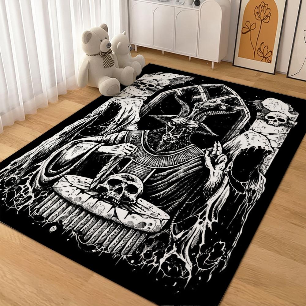 Five Elements Pentacle Double Moons Rectangular Rug Soft Texture Nonslip Carpet For Kids Bedroom Play Area Home Party Decor Holiday Gift