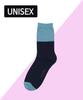 Eonbidei Unisex Colored Two-Block Socks - Navy