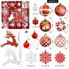 45Pcs Christmas Ball Set Luxury Xmas Balls With Snowflakes And Reindeer Christmas Tree Ornaments For Xmas Party Home Decoration