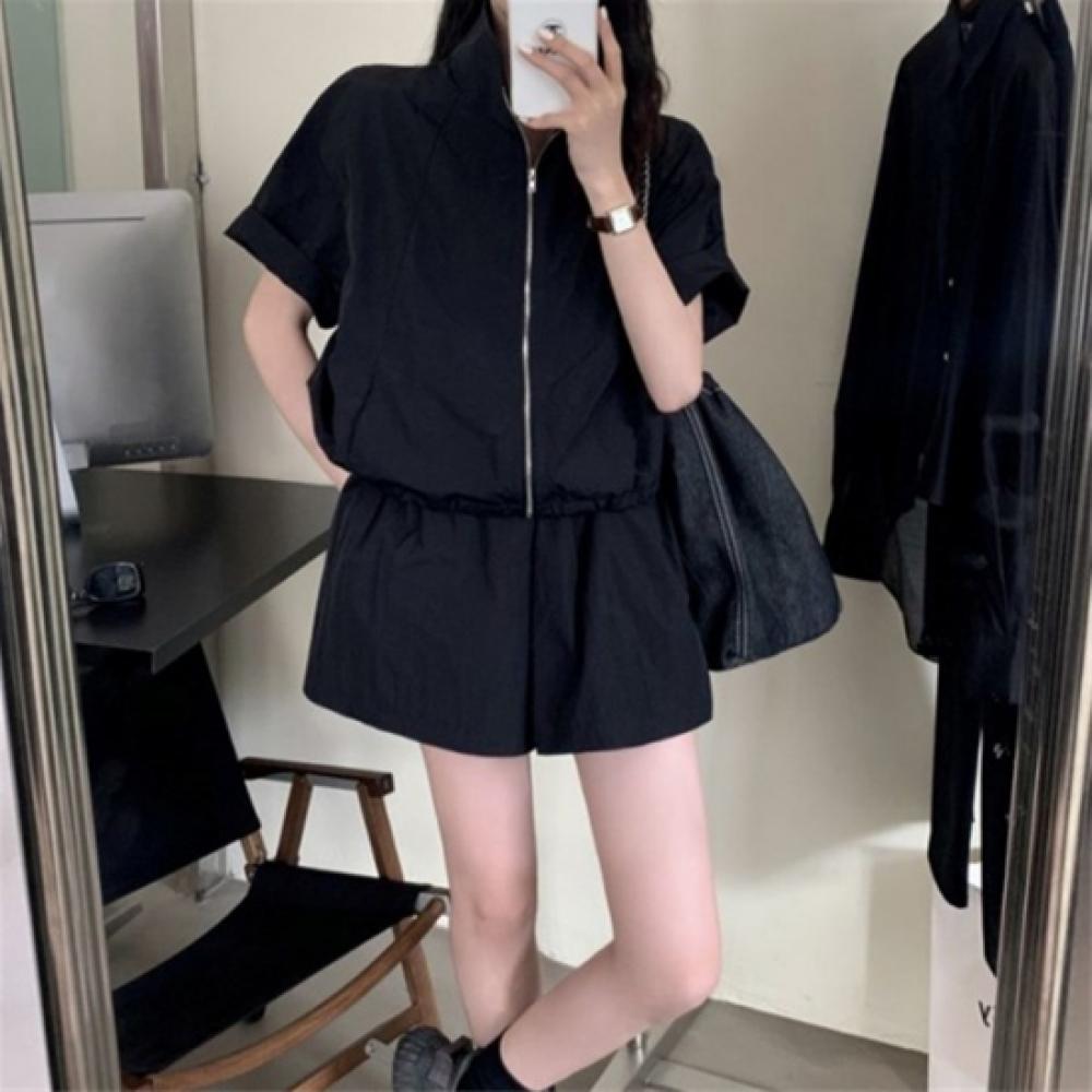 New ArrivalS Open Run Women S overSized Short Sleeve Zip Anorak ShortS Set