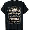 28. Geburtstag T-Shirt 1997 Geburtstagsgeschenke für Unisex Damen T-Shirt Individuell Bedruckte Grafik-T-Shirts Vintage Unisex Kleidung Oberteile
