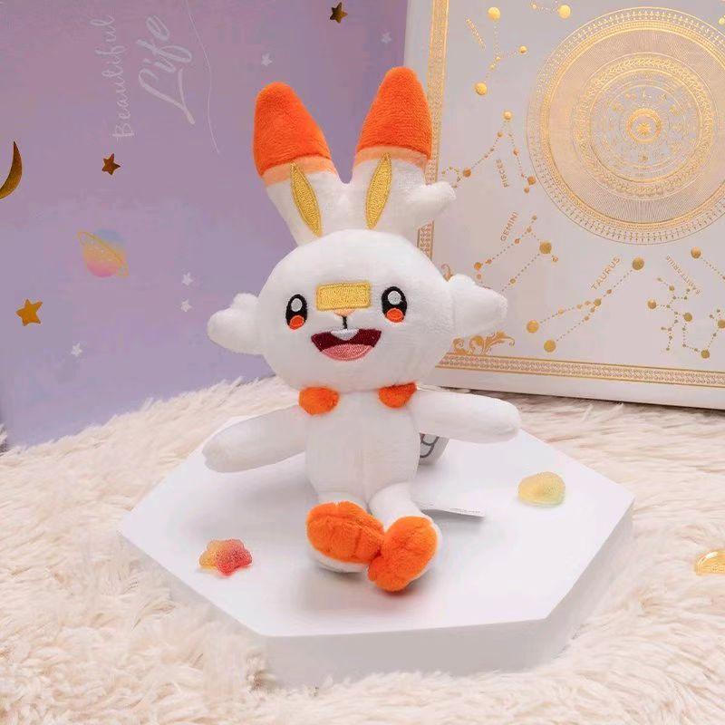 Genuine Pokemon Scorbunny Kawaii Plush Stuffed Toy Keychain Backpack Pendant Keyring Model Doll Birthday Christmas Gifts For Kid