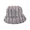 Winter Warm Rabbit Ladies Large Outdoor Terry Towelling Faux Fur Vintage Girls Plush Fur Thicken Stripe Bucket Cap Hat