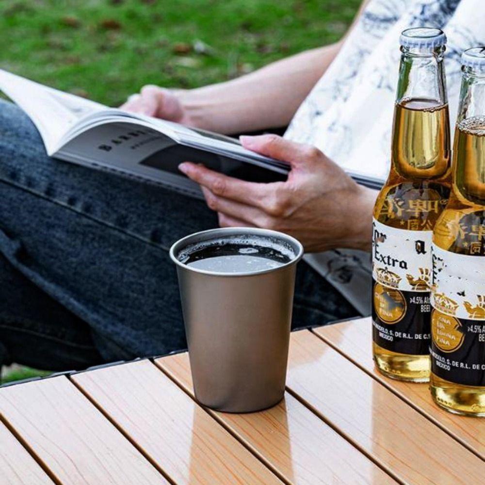 Titanium Alloy Outdoor Drinking Cup Durable Camping Hiking Use Cups New Frosted Texture Beer Mug