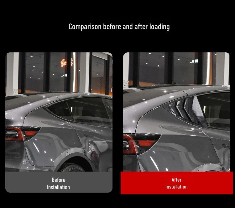 21-25 Model Y Rear Triangle Window Louver Deflector Sticker