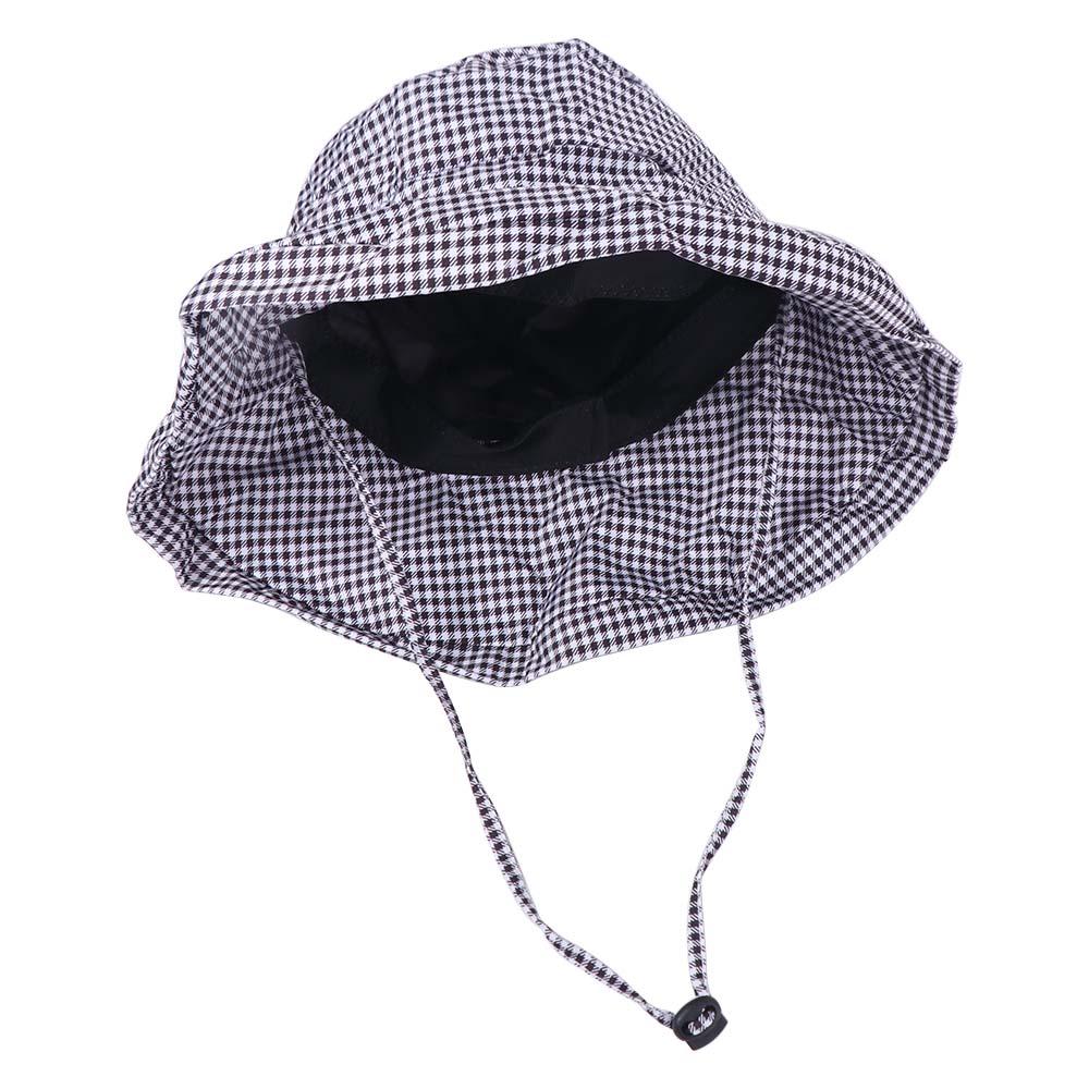 Korean Style Drawstring Bucket Hats Summer Fisherman Hat Fashion Plaid Sun Hats  Travel
