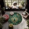 Wolf pattern round rug,Carpet Rug for Living Room Bedroom Playroom ,Non-slip Floor Mat,Holiday Gifts and Birthday Gifts.