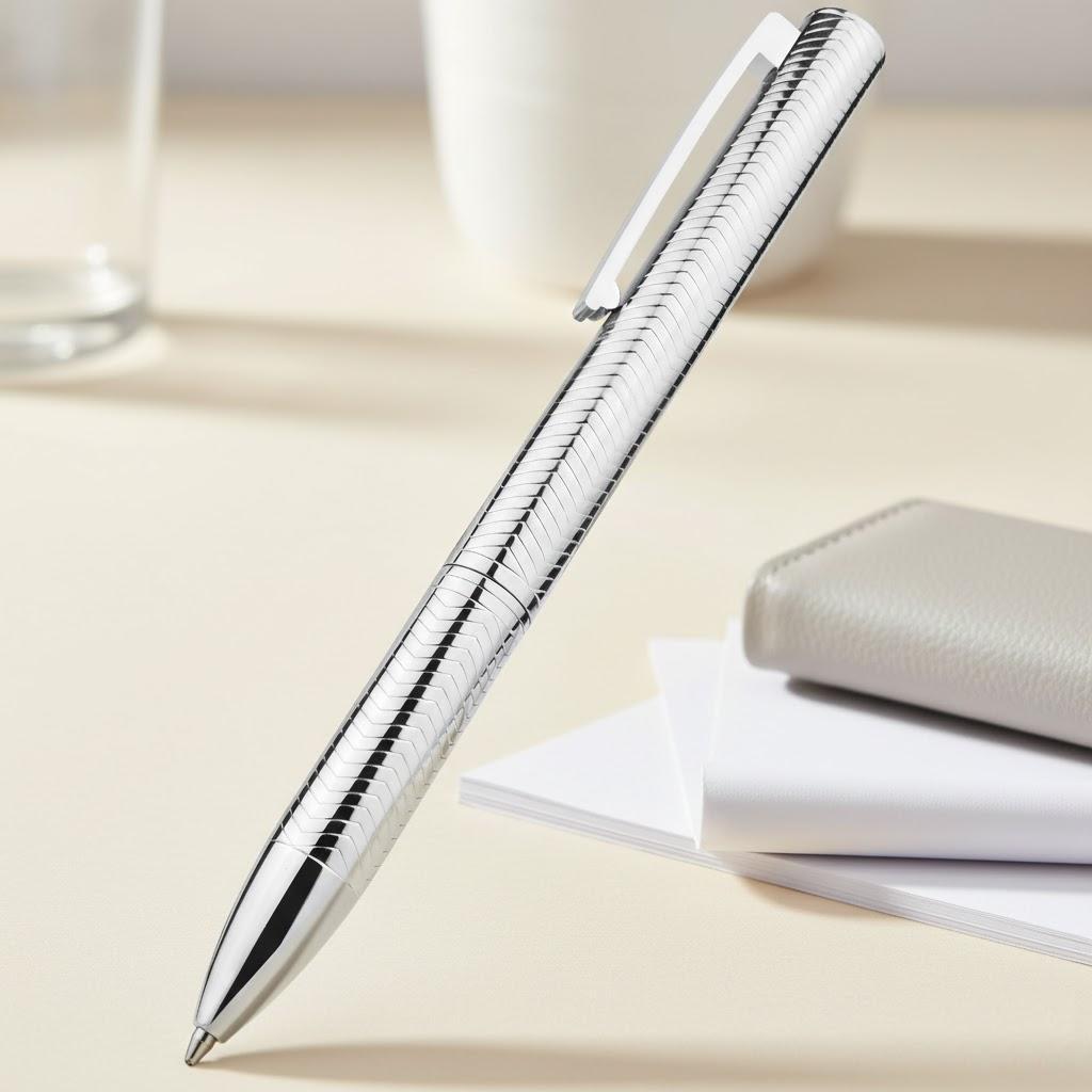 Fashion Twist Rollerball Pens Capless Metal Chrome Ballpoint Pen Refillable Elegant Signature Gift Pen