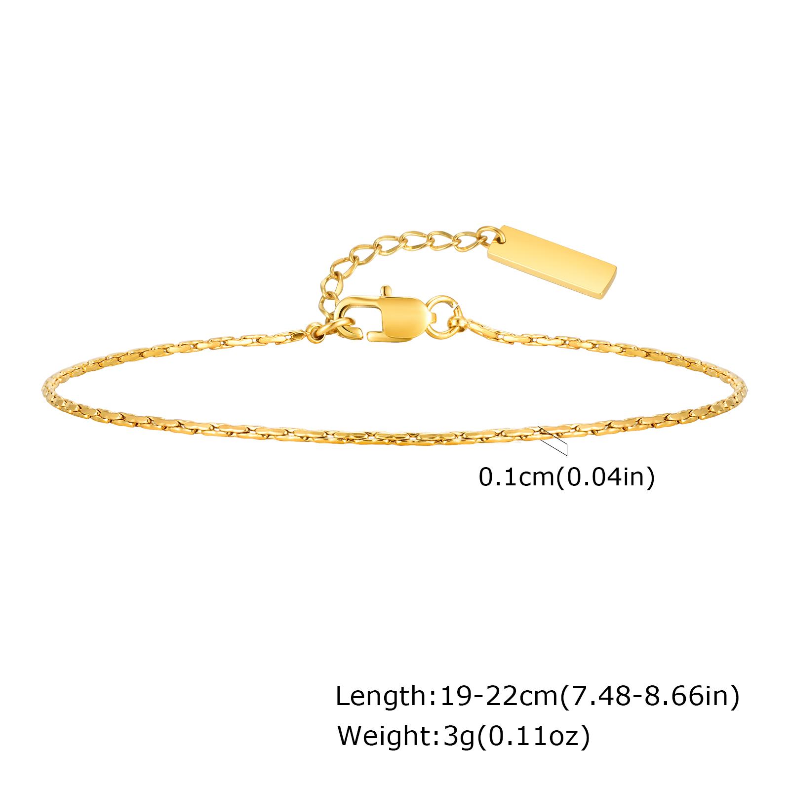 

Thin Links Bracelets for Men Boys,Stainless Steel Chian Wristband Adjustable,Simple Jewelry Gifts as picture