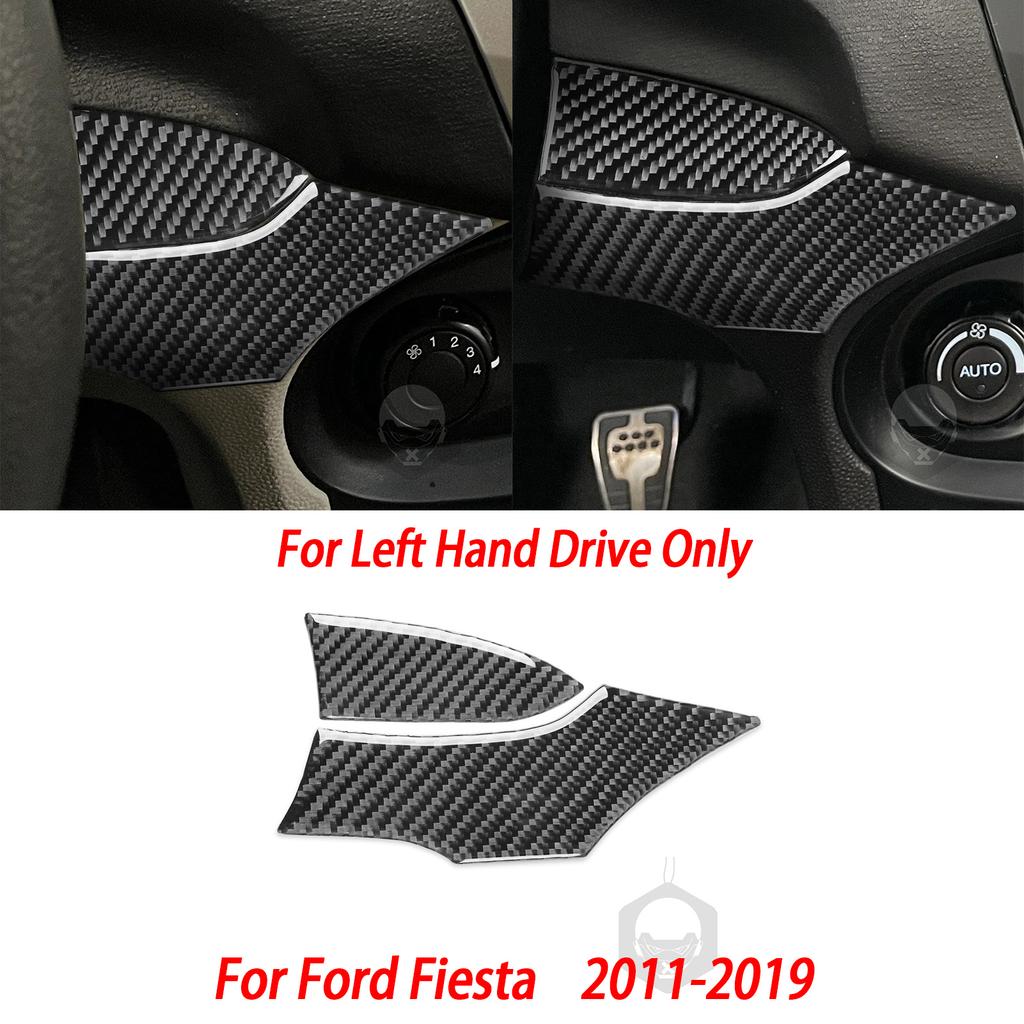 Carbon Fiber Side Air Vent Dashboard Center Console Gear Shift Panel Car Interior Accessories Sticker For Ford Fiesta 2011-